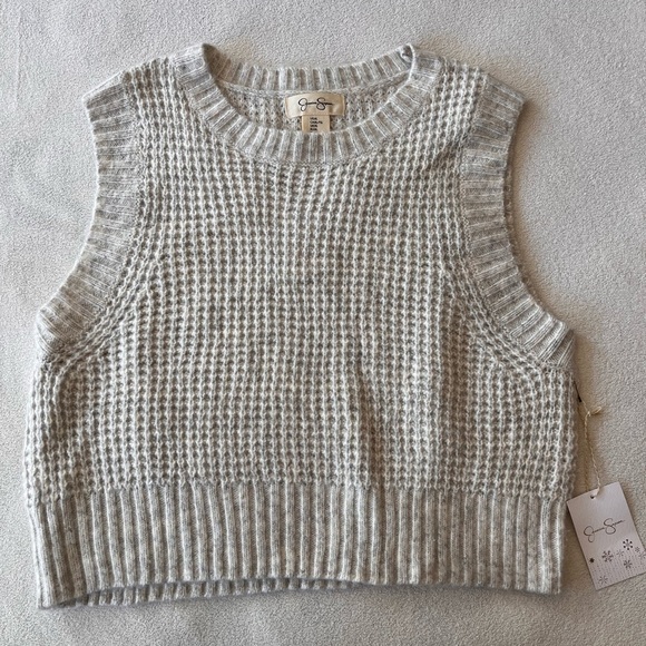 NWT Jessica Simpson Grey Knit Sweater Vest XL - Picture 2 of 8